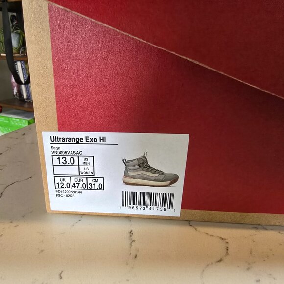 Vans Unisex Ultrarange EXO HI Gore-Tex MTE-2 Sage Shoes Boots Size 13 MENS NEW - Picture 9 of 9